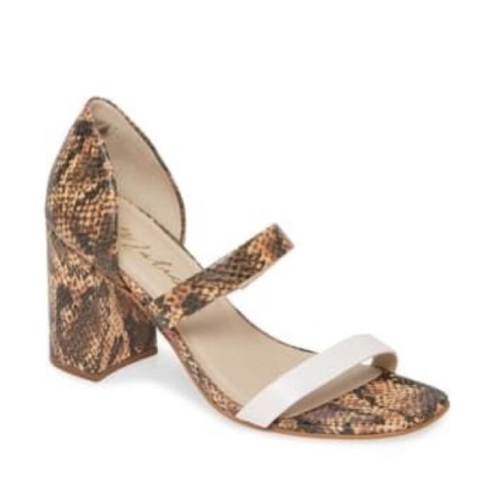 Matisse Valencia Snake Embossed Print Sandal Heel